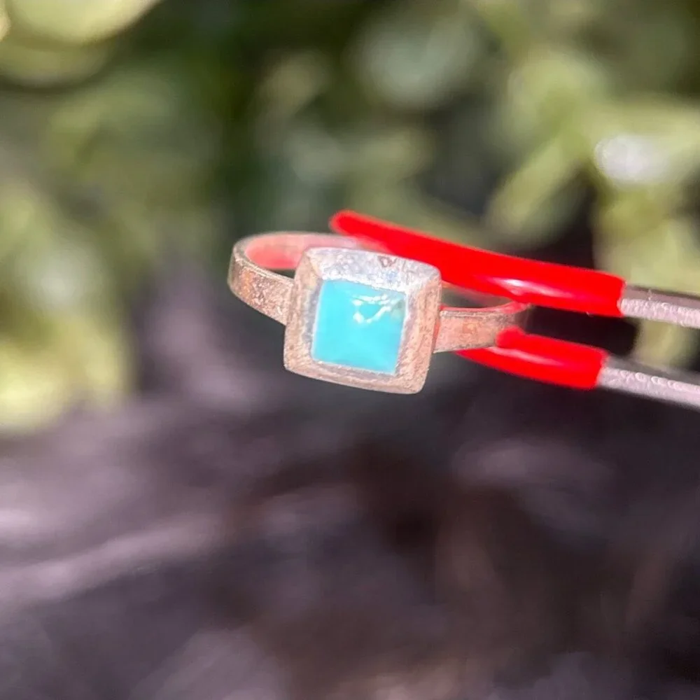 Silver 925 Square Turquoise‎ Color Ring